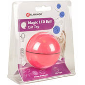 Flamingo Interaktivna igrača za mačke z LED diodo roza premera 6 cm