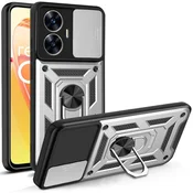 GS Oklepni ovitek za Realme C55, CamShield Slide, srebrn