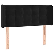 Vidaxl Vzglavje z ušesi črno 83x16x78/88 cm žamet