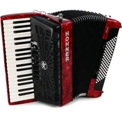 Hohner BRAVO III 96-basna harmonika rdeča