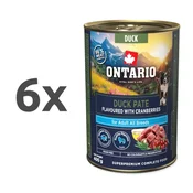 Ontario Dog Adult konzerva, pašteta - raca in brusnice 6 x 400 g