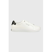 Usnjene superge Calvin Klein VULC LACE UP bela barva, HW0HW01406