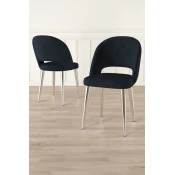 HANAH HOME Set stolica (6 komada) Pane Anthracite Chrome