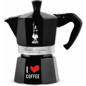 Bialetti Moka Express I love coffee črna - 3 skodelice
