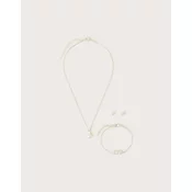 Monsoon Set nakita za devojcice, Ogrlica, narukvica i minduše Bridesmaid Pearl Jeweller, Beli