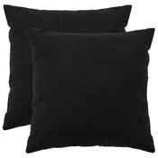 vidaXL Prevleka za blazino 2 pcs HEERLEN Črna 55 x 55 cm Bouclé