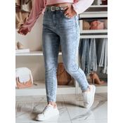 Spodnie damskie jeansowe slim fit z paskiem BOTANIDA niebieskie Dstreet