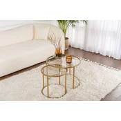 Hanah Home Set stolova za dnevnu sobu Aurum, 60x60x43cm, 2 komada, Zlatne boje