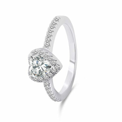 Brilio Silver Romantični srebrni prstan Srce RI047W (Obseg 60 mm)