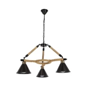 Luster na lancu NEGRU 3xE27/40W/230V crna/braon