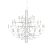 FLOS 2097/50 LED lestenec, prozoren, bel - Dnevna soba/jedilnica - Dizajn - prozorno, belo - Kovina