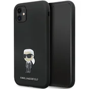 Karl Lagerfeld Karl Lagerfeld Silicone Ikonik Metal Pin ovitek za iPhone 11/Xr - črna