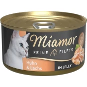 Miamor Fileji v želeju, konzerva 100 g - Piščanec + losos
