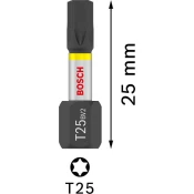 Nastavek PRO Torx Impact, T25, 25 mm, razstavno stojalo, 10 x 25 kosov