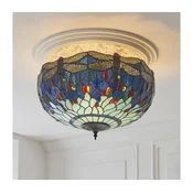 Endon 111899 - Plafonska lampa Tiffany DRAGONFLY 3xE27/10W/230V precnik 50 cm