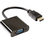 E-GREEN Adapter HDMI (M) - VGA D-sub (F) crni