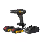 CAT Akumulatorska vibraciona bušilica DX155.1, 18V + Baterija, 2.0 Ah, 2 komada + Punjac za baterije, 2 A + Dvostrani bit PH2/SL5.5