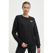 Bombažen pulover Fjallraven Vardag Sweater ženski, črna barva, F87075