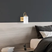 Opviq Zidna lampa E27 Max 40W, Belo-Zlatna
