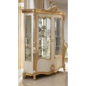 Casa Padrino luxury baroque display cabinet white/beige/gold H. 220 cm