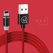USAMS Lightning kabel Magnetski 1m Crveni pleteni