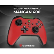 GENESIS MANGAN 400 brezžični igralniplošček/gamepad, rdeč