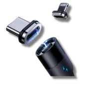 Infostyle Magnetni polnilni in podatkovni kabel 2 v 1 - Črna Črna