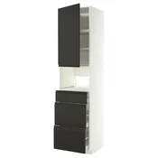 METOD/MAXIMERA Visoka omara za vgrad gspd aparate, bela/Upplöv mat antracitna, 60x60x240 cm