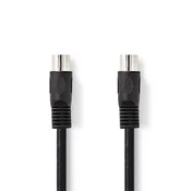 CAGL20000BK30 DIN Audio Kabl, DIN 5-Pin Muski, DIN 5-Pin Muski, Niklovan, 3.00 m, Okrugli, PVC, Crni