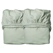 leander® otroška rjuha za posteljo baby 60x120 sage green (2 kosa)
