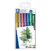 Staedtler flomaster Design Journey Metalic, sort, 6/1 v PVC etuiju