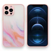 Infostyle Ovitek Transparent Marble za iPhone SE 2022/2020/7/8 Svetlo roza/PC + TPU silikon