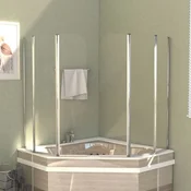 Vidaxl Tuš stene za kopalno kad 2 kosa 104x130 cm steklo prozorne