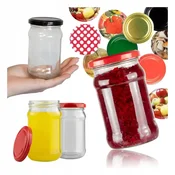 shumee 60x steklenih kozarcev 315 ml ZA marmelado, med, konzerve + navojni pokrovček Fi66