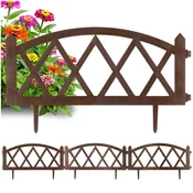 shumee 4x Rjava vrtna ograja, obroba za trato, palisada, 228 cm