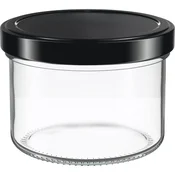 Weck Kozarec za vlaganje s črnim navojnim pokrovčkom 230 ml, komplet 2 kos., nizek