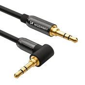 MG Angled audio kabel 3.5mm mini jack M/M 1.5m, crno