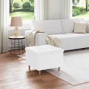 vidaXL Gumbni stol z blazino Bela 60 x 60 x 45 cm Umetna koža