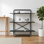 vidaXL Knjižna polica 3 ravni 100 x 35 x 105 cm PB Črni hrast