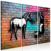 Slika - Washing Zebra - Colourful Brick (3 Parts) 120x80