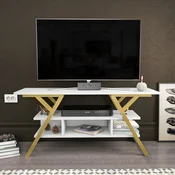 Hanah Home TV ormaric Minerva, 120x35x55 cm, Bijelo-zlatna boja