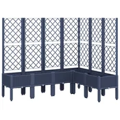 Vidaxl Cvetlično korito z oporno mrežo modro sivo 160x120x142 cm PP