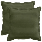 vidaXL Prevleka za blazino 2 kos HOUTEN Zelena 45 x 45 cm korduroy