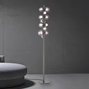 LED-stoječa svetilka PURE Popup, siva, aluminij/steklo, z regulatorjem - Dnevna soba/jedilnica - Sodobni - siva, dimasto siva-transparentna