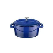 Oval mini-saucepan, cast iron, 12cm/0.36L, Trendy, Blue - LAVA
