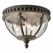 Kichler - Zunanja stropna svetilka HALLERON 3xE14/40W/230V IP44 antracit