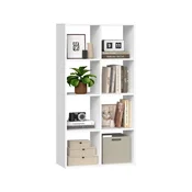 Songmics Knjigarna 10 predelkov 30x98x1302 cm Bela