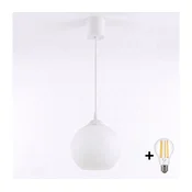 Brilagi - LED luster na sajli RETRO GLASS 1xE27/60W/230V precnik 15 cm bela