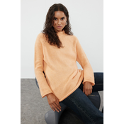 Trendyol Orange Soft Textured Stand-up Collar Knitwear Sweater
