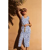 Marisse Blue Linen Dress With A Belt